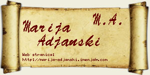 Marija Ađanski vizit kartica